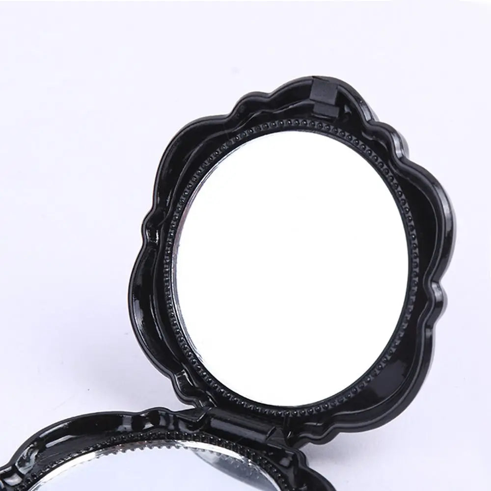 Double-Sided Rose Flower Makeup Mirror Handheld Convenient Mini