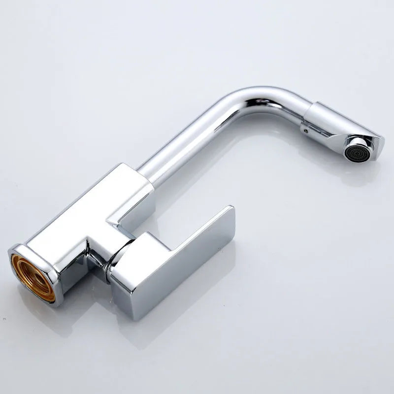 360 Rotation Bathroom Basin Faucet Silver Faucet Brass