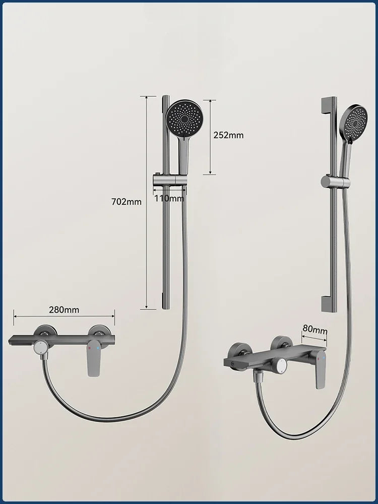 Two Ways Water Outlet Bathroom Shower System Wall