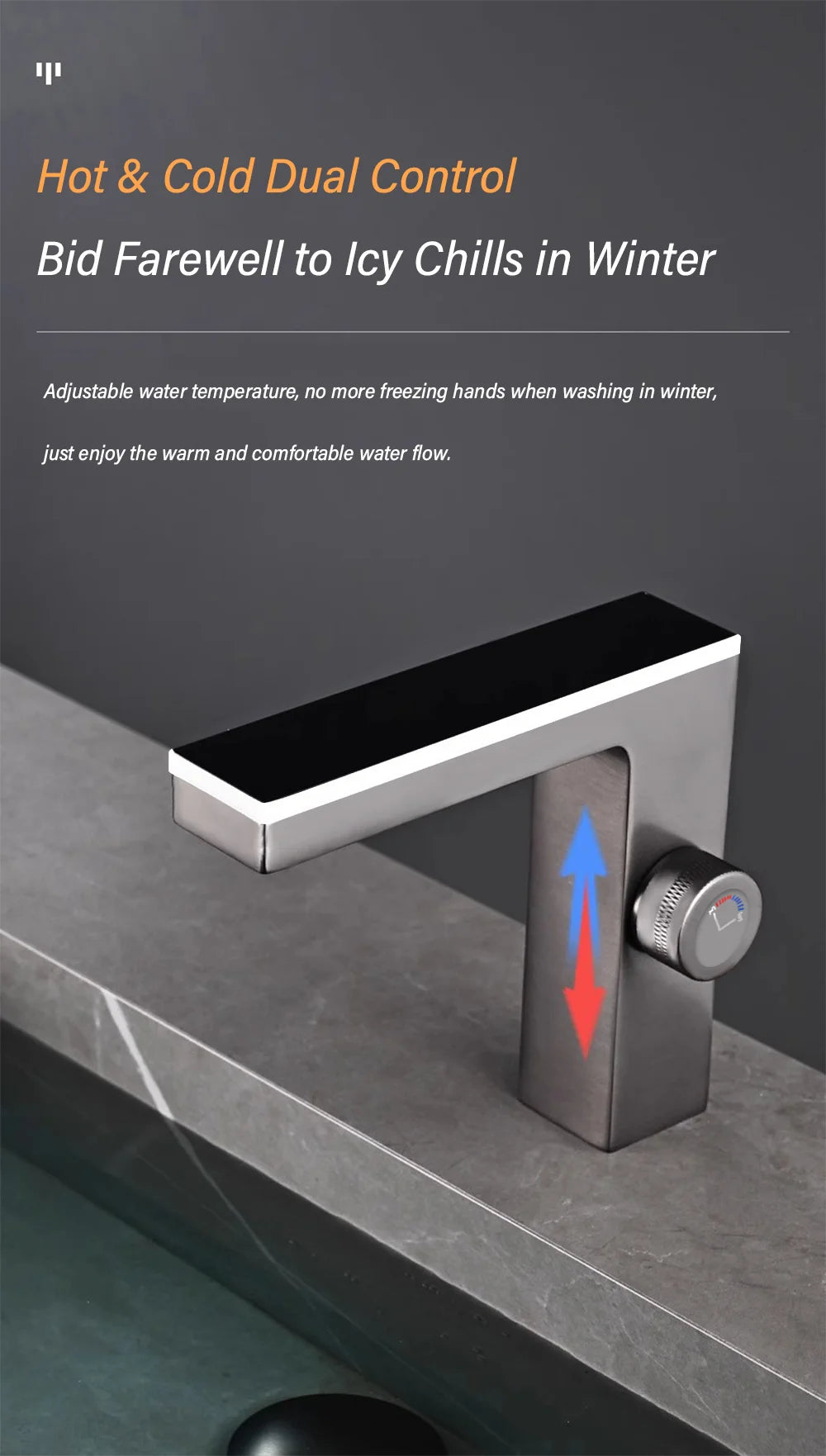 Modern Bathroom Faucet Led Temperature Display Smart Bathroom