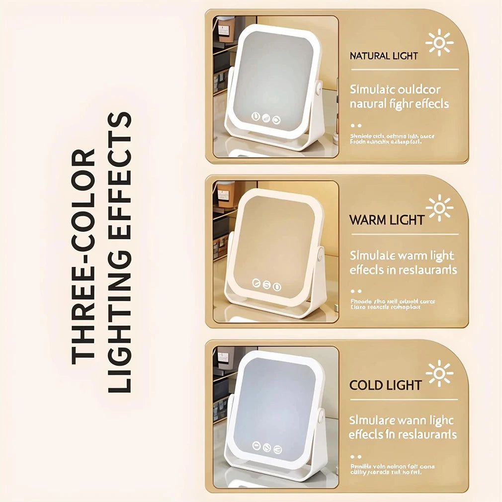 Colors Led Makeup Mirror Wireless Eversible Dimmable Touch