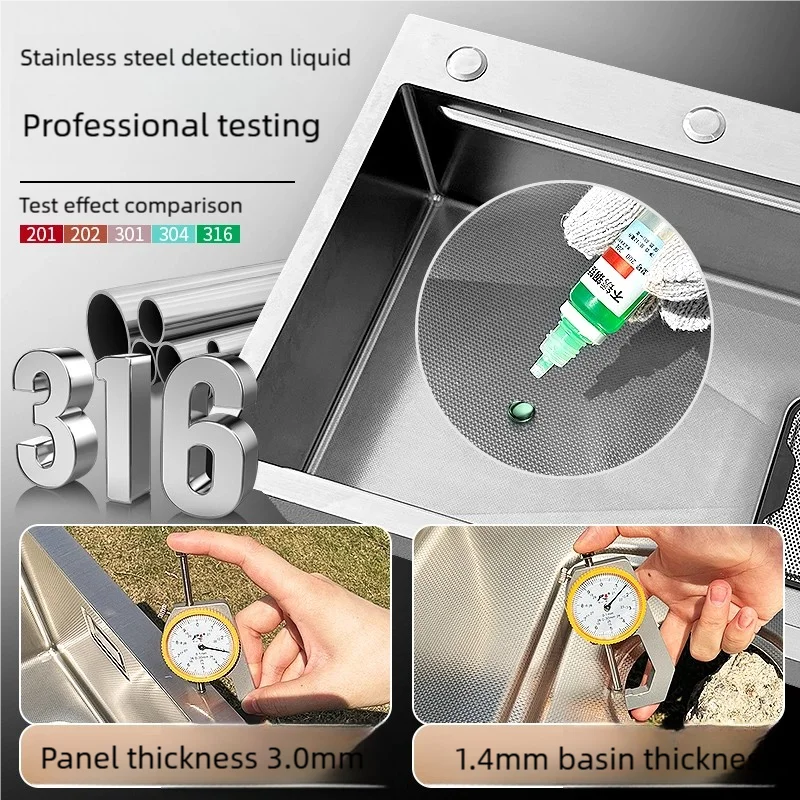 316l Stainless Steel Sink Durable Large Slot Wash