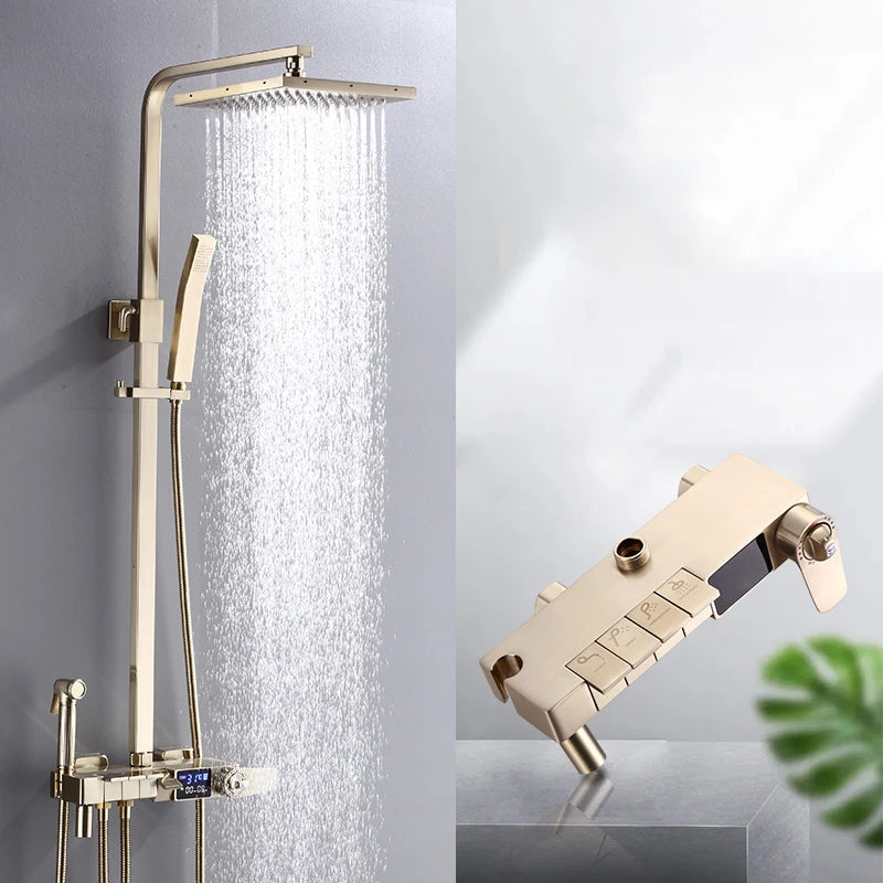 12 Inch Rainfall Shower System Bathroom Luxury Thermostatic
