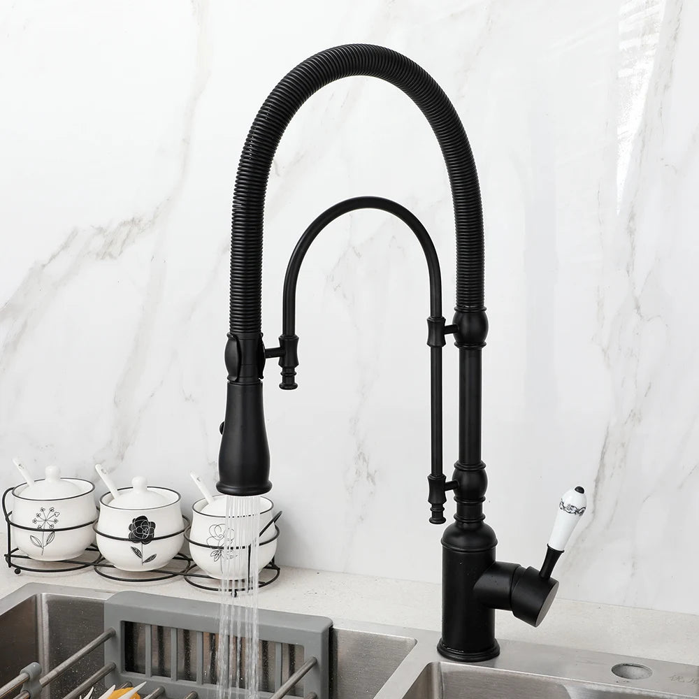 Kemaidi Golden Spring Pull Down Sink Faucet &