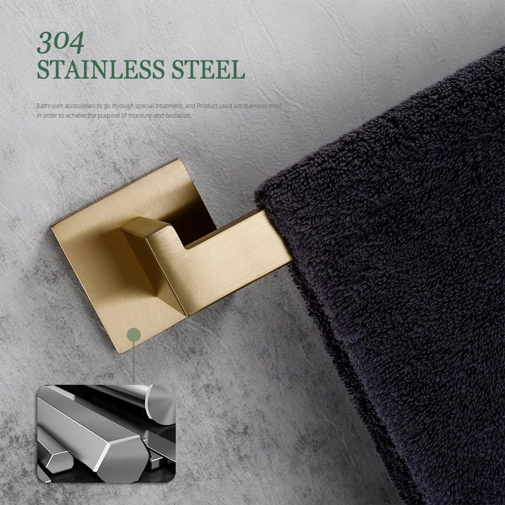 Matte Gold Towel Rack 304 Stainless Steel Towel