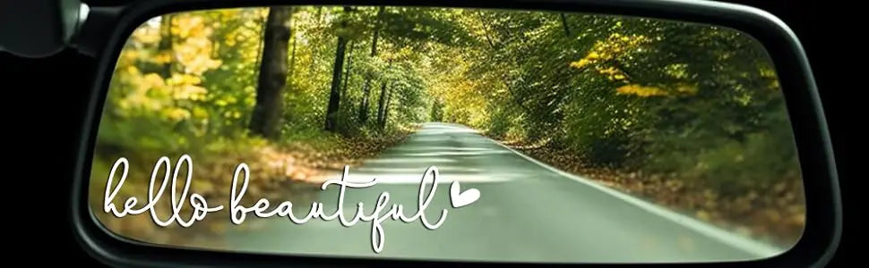 1pc Hello Beautiful Car Rearview Mirror Vinyl Decals