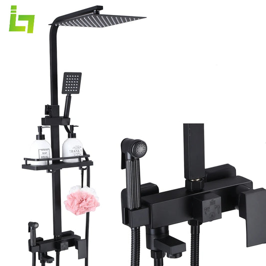 Matte Black Shower Faucet Rainfall High Quality All