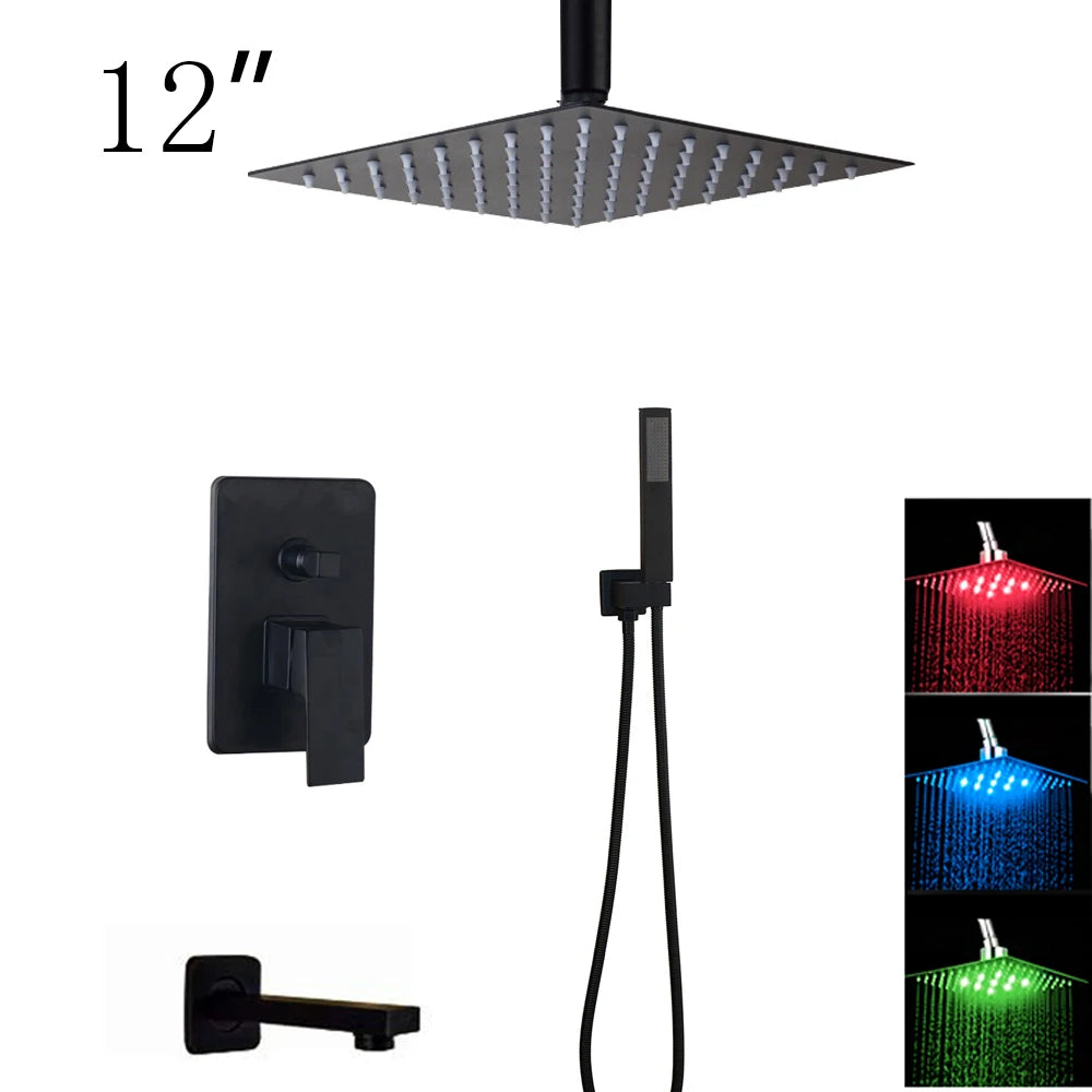 Kemaidi Bathroom 2-3 Way Shower Faucet Black 3-Functions