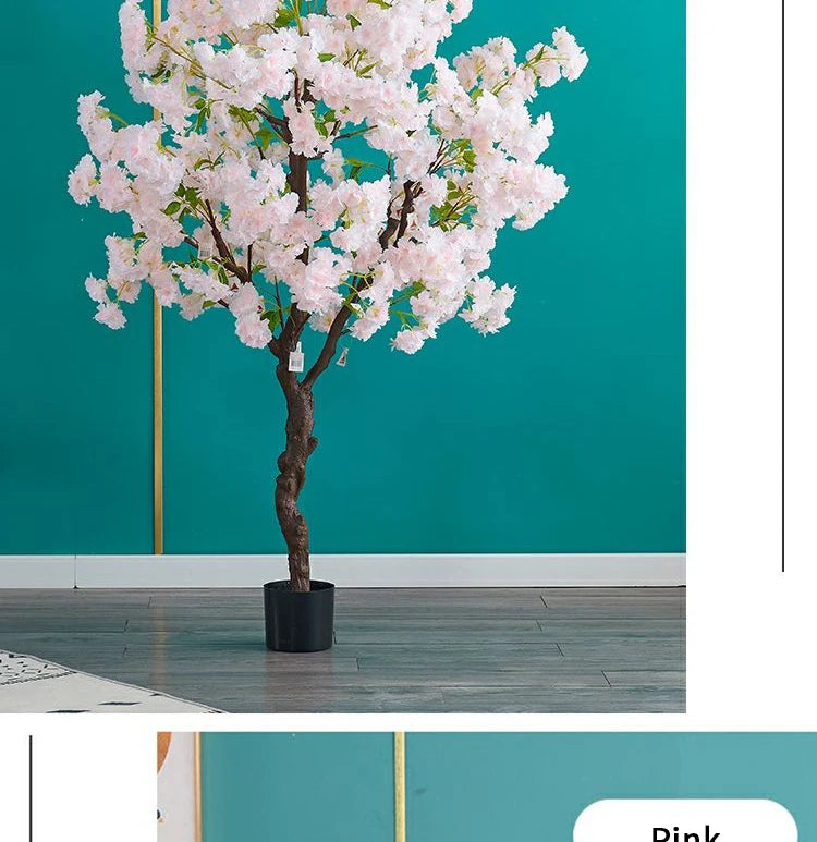 Decoration Artificial Cherry Tree Bonsai Wedding Indoor Living