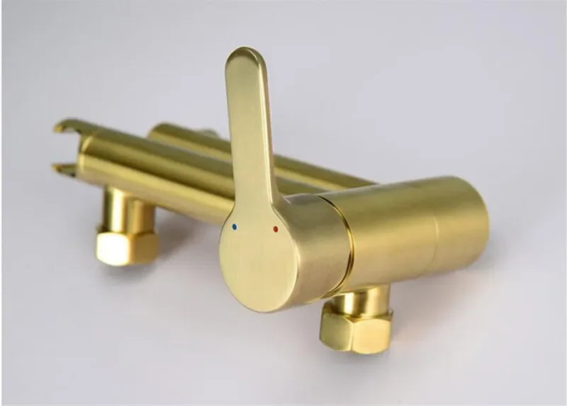 Bathtub Shower Wall Mounted Brushed Gold Rotatable Bidet