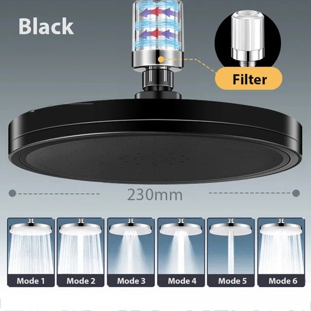 Modes Rainfall Shower Head Bathroom High Pressure Top