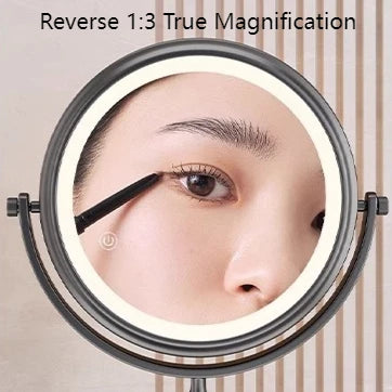 Folding Bathroom Wall Mirror Double-Sided Makeup Mirror Light