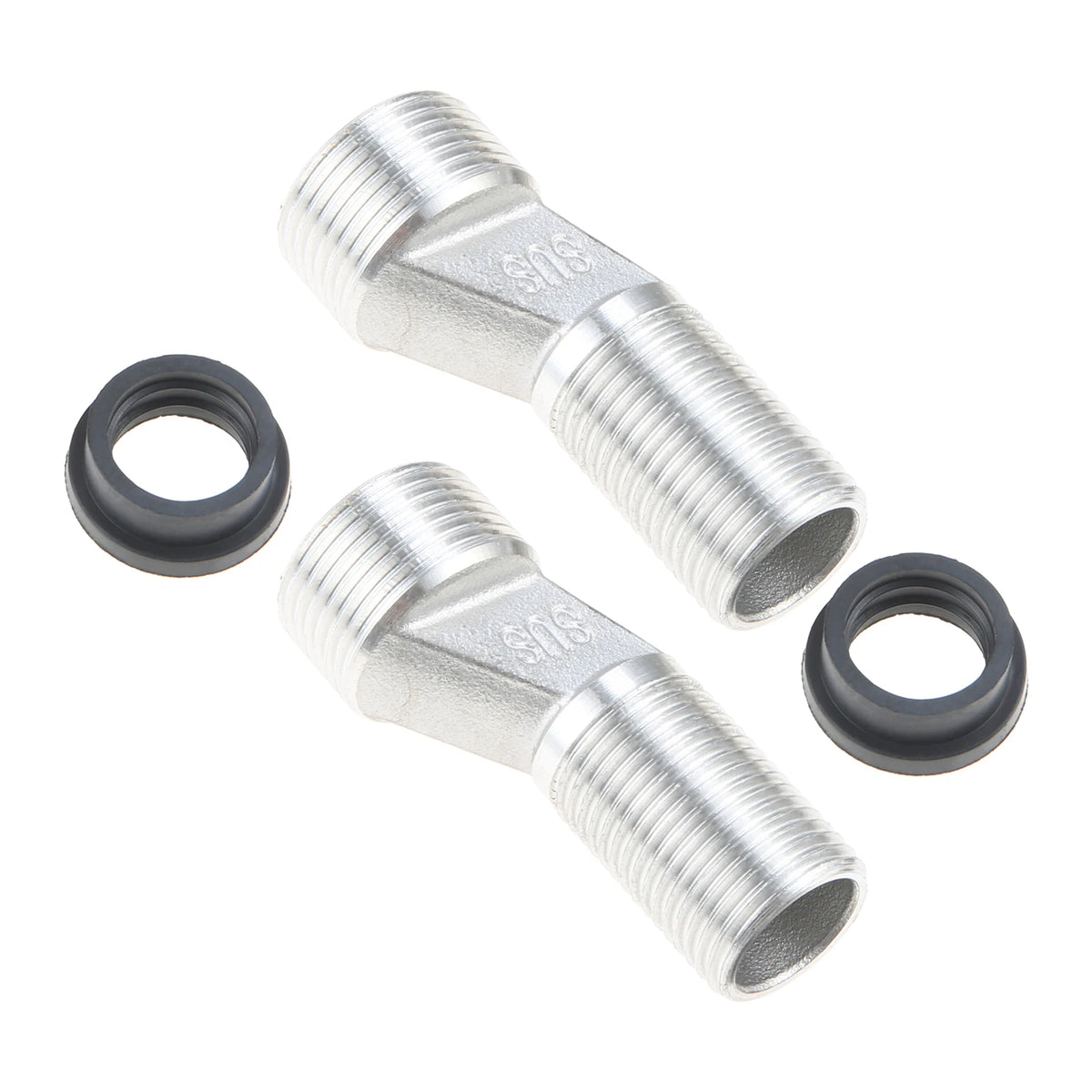 2pcs Adjustable Bathroom Shower Faucet Adapter Brass&Stainless
