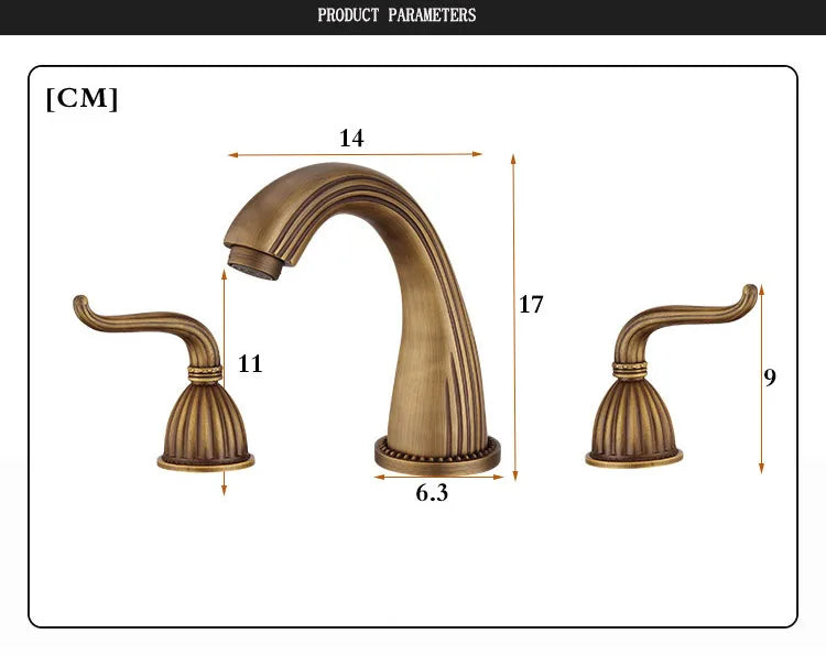 Antique Brass Basin Faucets Classic Bathroom Sink Faucet