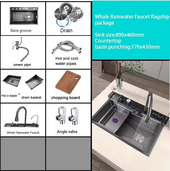 Integrated Waterfall Sink Honeycomb Technology Large Digitial