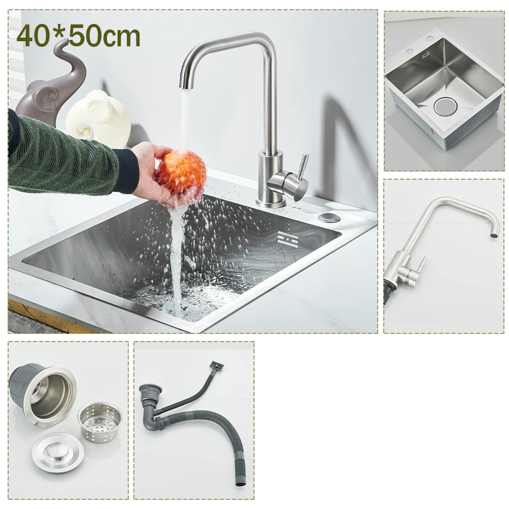304 Stainless Steel Waterfall Sink Large Slot Integrated