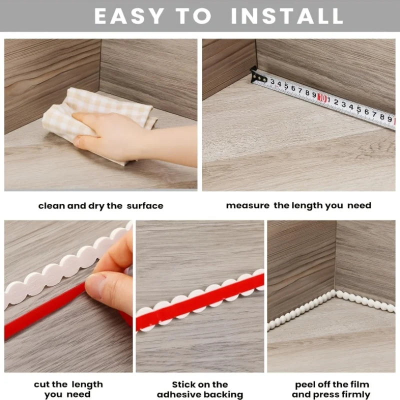Yitape 300cm Self Adhesive Beaded Trim Strip Flexible