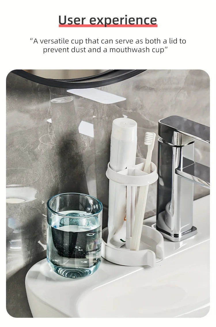 Bathroom Vanity Organizer Rack Toothbrush Cup Holder Sink