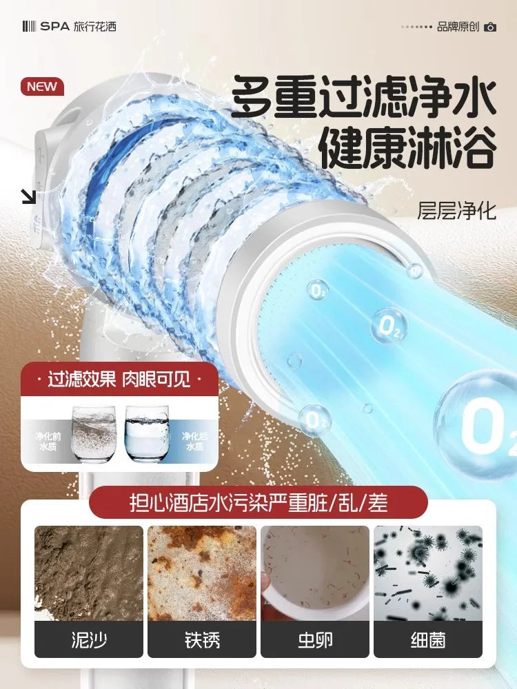 Pressurized Filter Shower Water Purifying Antibacterial Nozzle