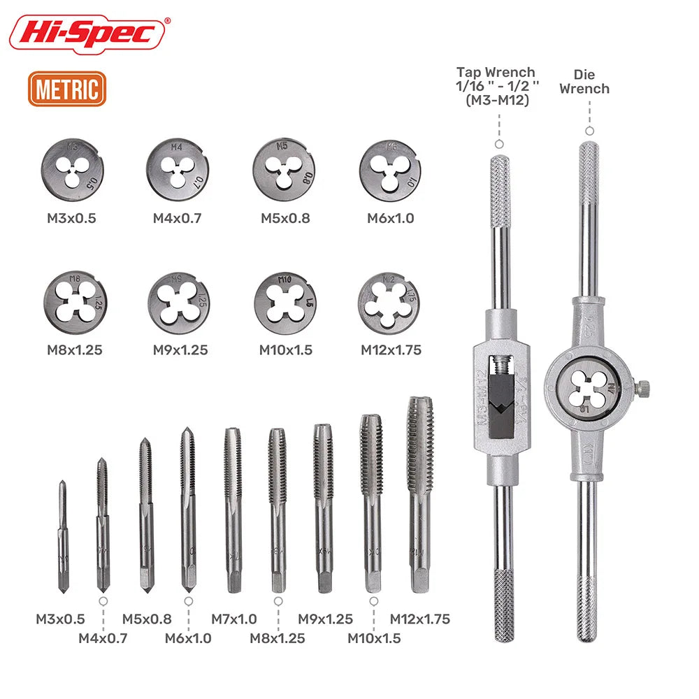 Hi-Spec Mechanic Official Store Tap Die Thread Kit