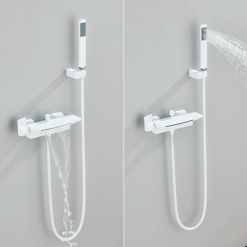 Golden Shower Faucet Waterfall Bath Shower Mixer Tap