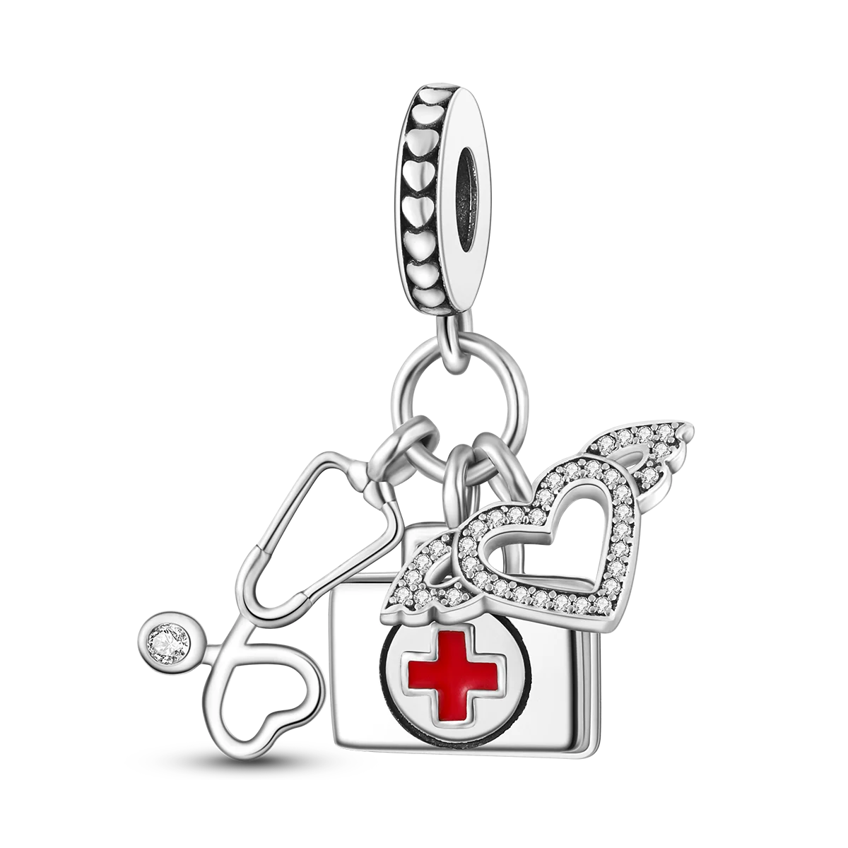 Medicine Cabinet Stethoscope Charm Pendant 925 Silver Original