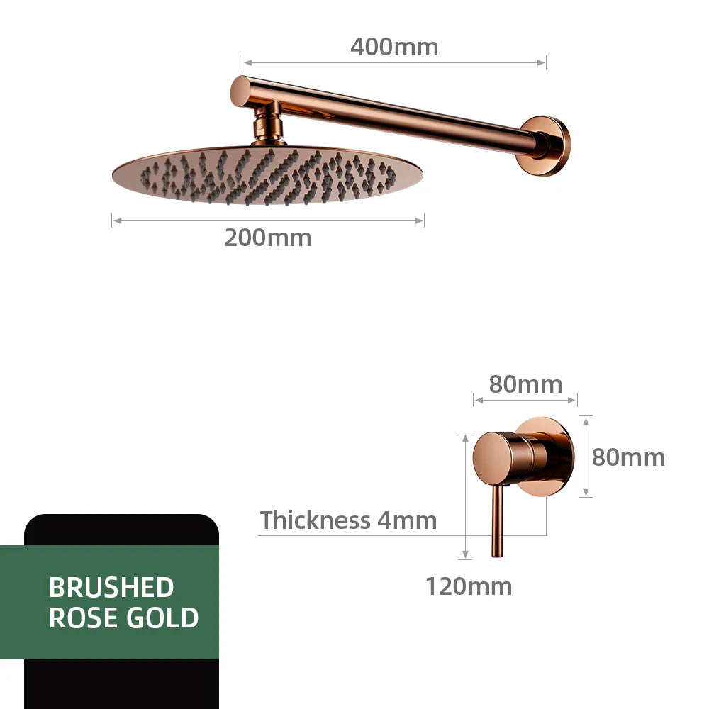 Bathroom Faucet Rose Gold Shower Wall Mounted 8/10/12