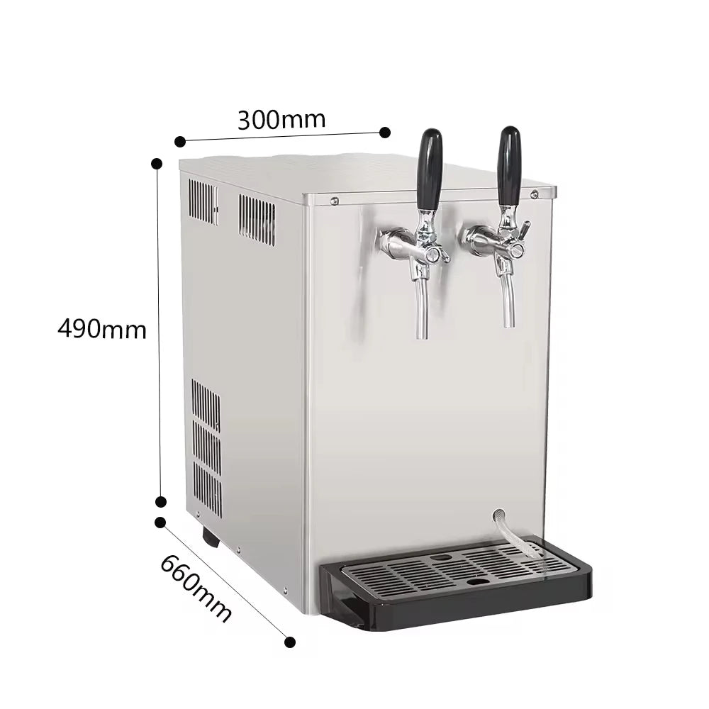Countertop Draft Beer Cooler - Dual/Single Tap Stainless