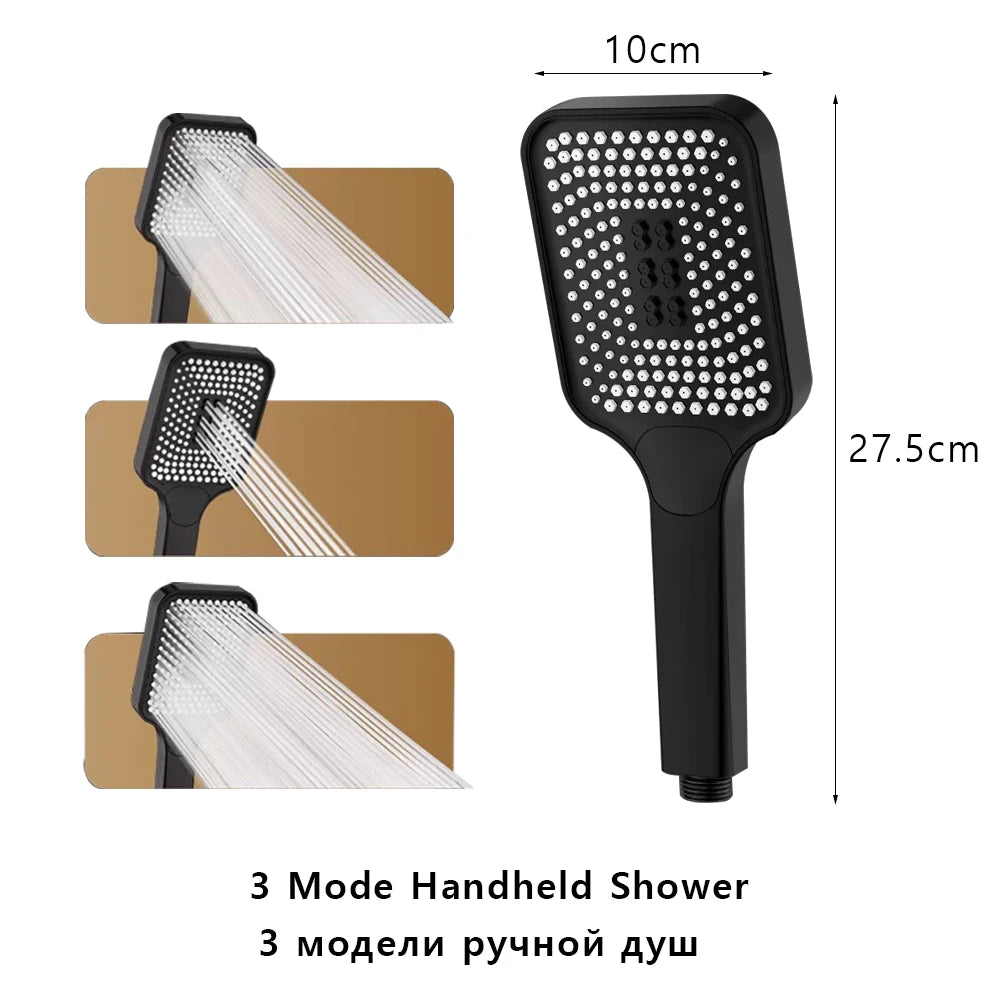 Black Silver Split Shower Column Bathroom Faucet Wall