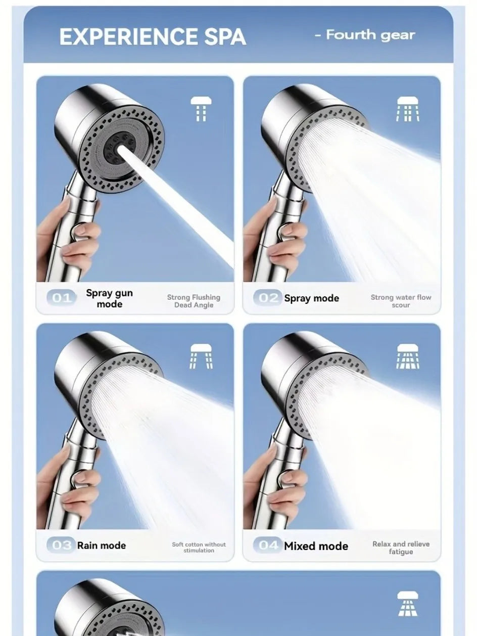 Modes Bathroom Shower Head High Pressure Powerful Rain