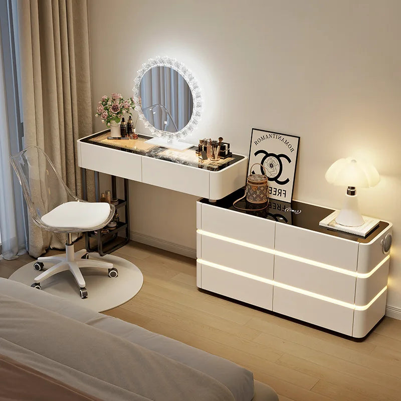 Modern Dressing Table Vanity Desk Wireless Charge Station