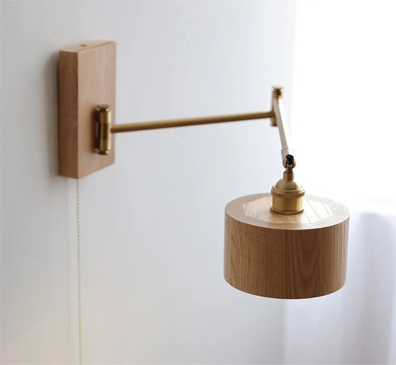Iwhd Walnut Ash Wood Led Wall Lamp Sconce