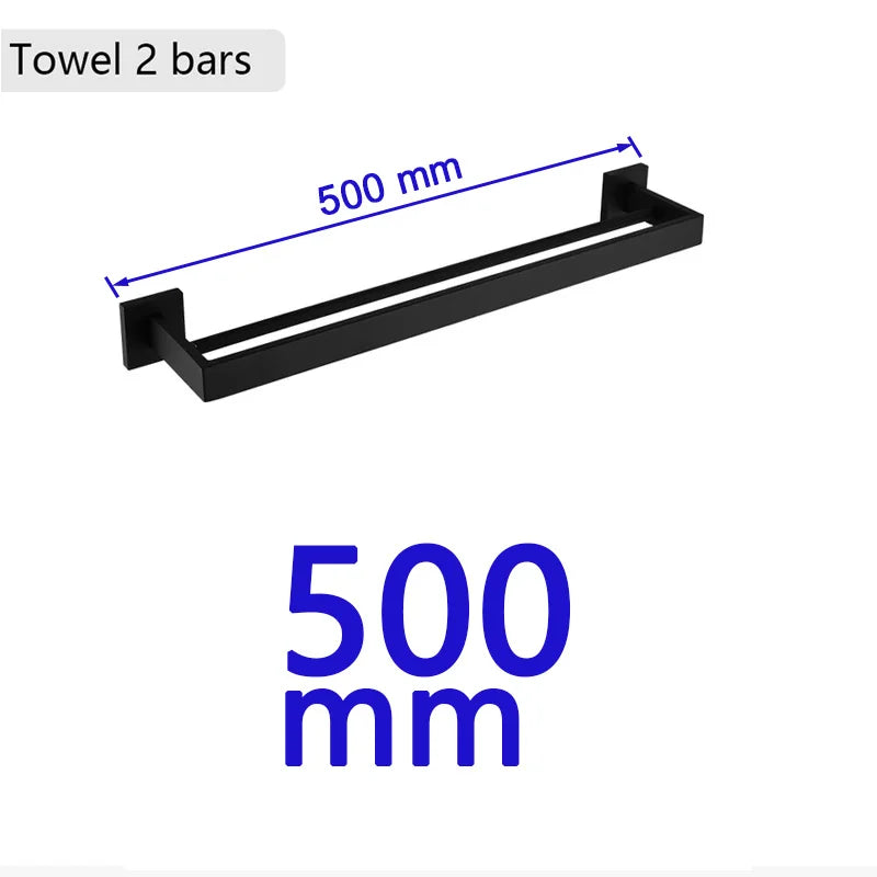 Matte Black Bathroom Hardware 304 Stainless Steel Towel