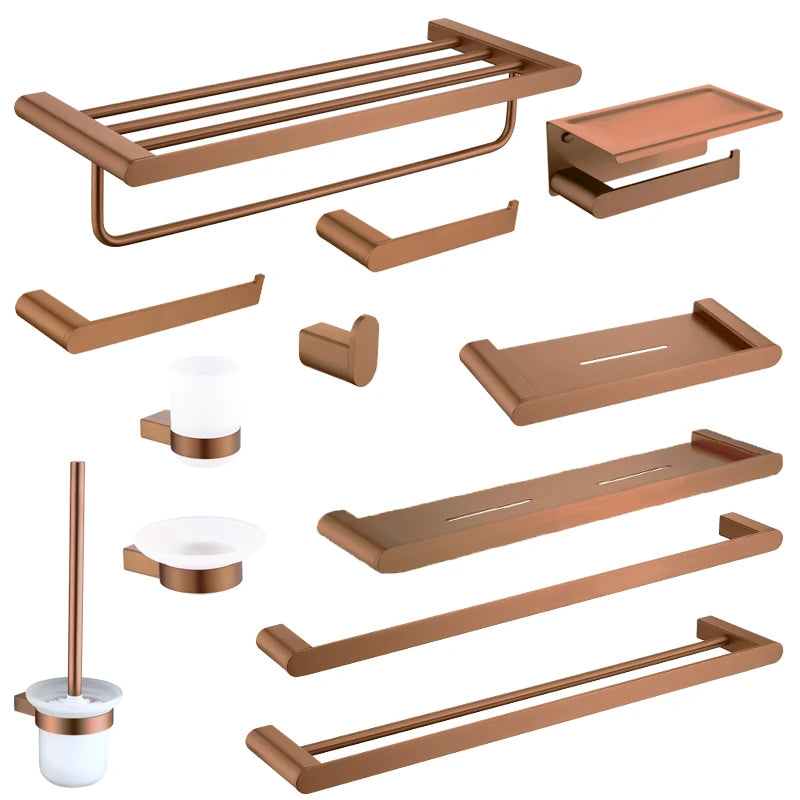Rose Gold Bathroom Wall Mount Shelf Toilet Bath