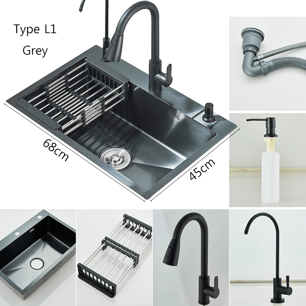 Brushed Nickel Stainless Steel Sinks Recessed Sinks Taps