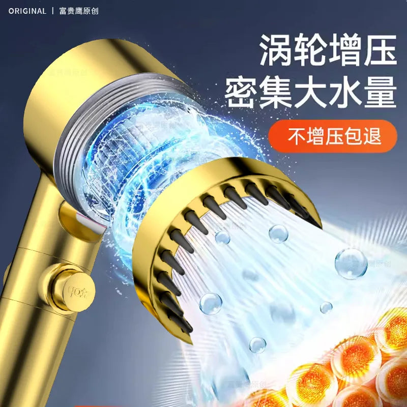 High Pressurized Filter Gold Shower Head Modes Adjustable