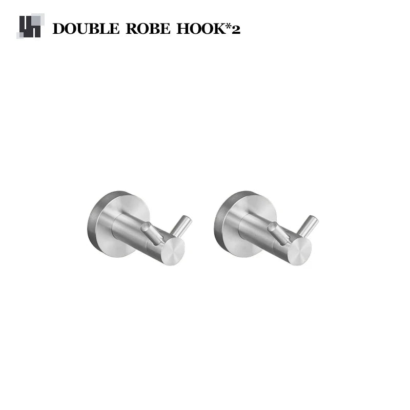 Brushed Nickel Bathroom Towel Bar Bath Robe Hook