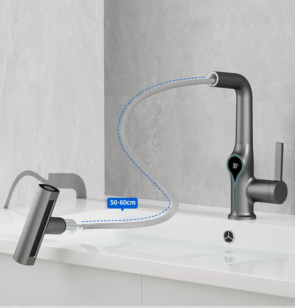 Multi Functional Waterfall Basin Faucet Mode Mixer Tap