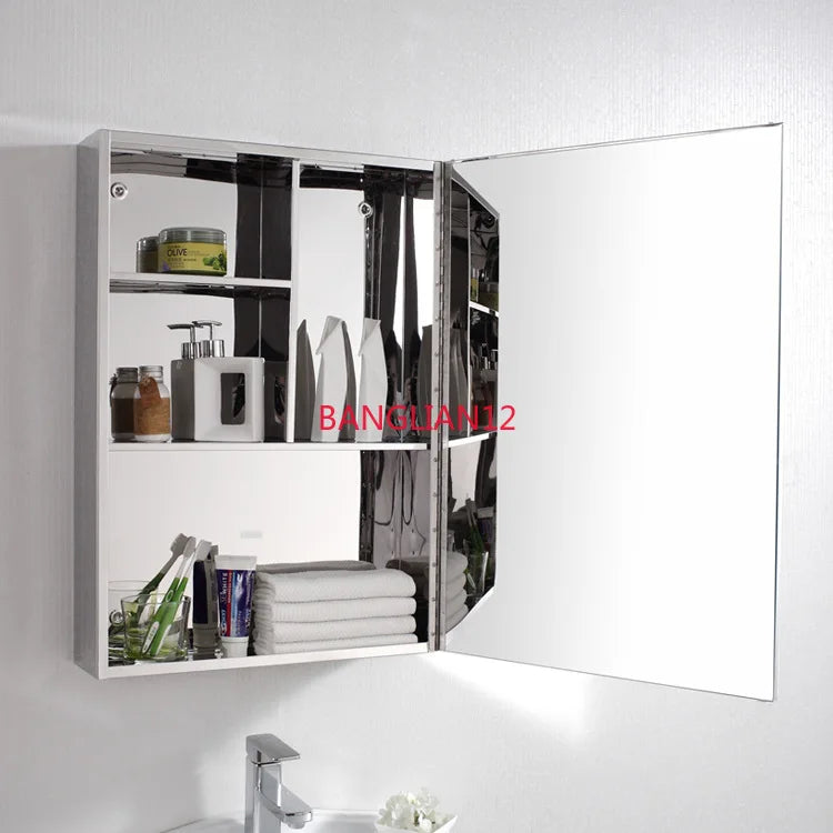 Wall-Mounted Stainless Steel Mirror Cabinet Simple Modern