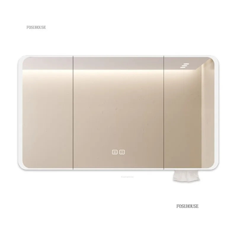 Arc-Shaped Smart Bathroom Mirror Cabinet Wall-Mounted Bathroom