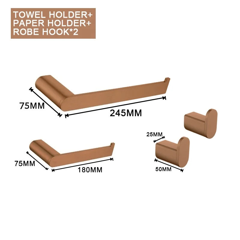 Rose Gold Bathroom Wall Mount Shelf Toilet Bath