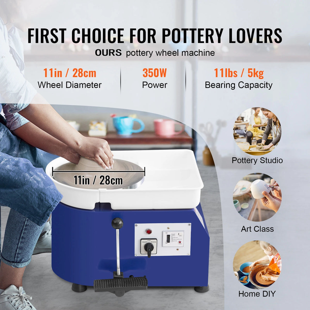 Succebuy 11in Pottery Wheel Ceramic Forming Machine Adjustable