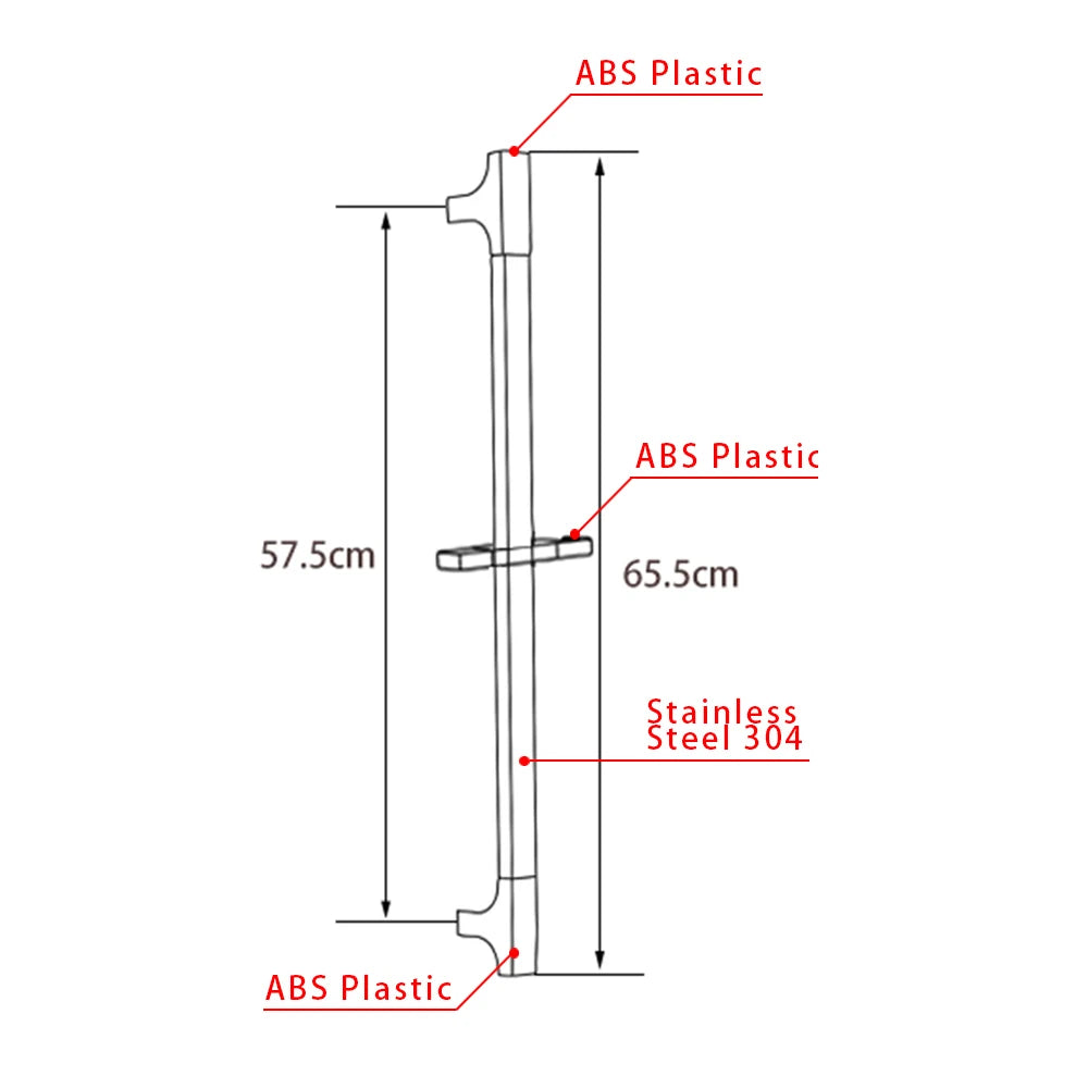 Wall Mounted Adjustable Slide Shower Bar Bathroom Shower