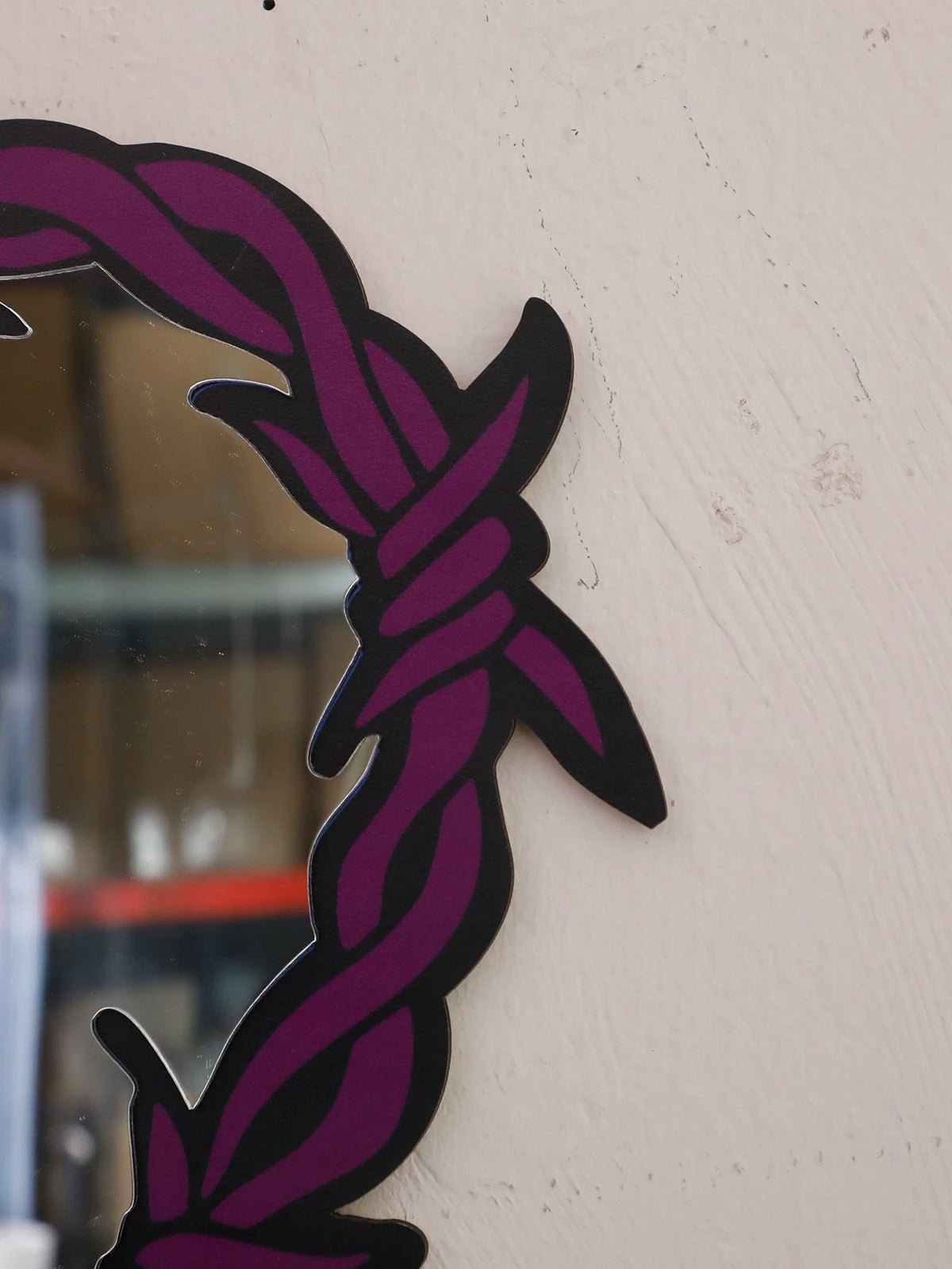 Purple Gothic Barbed Wire Heart Wall Mirror Witchy