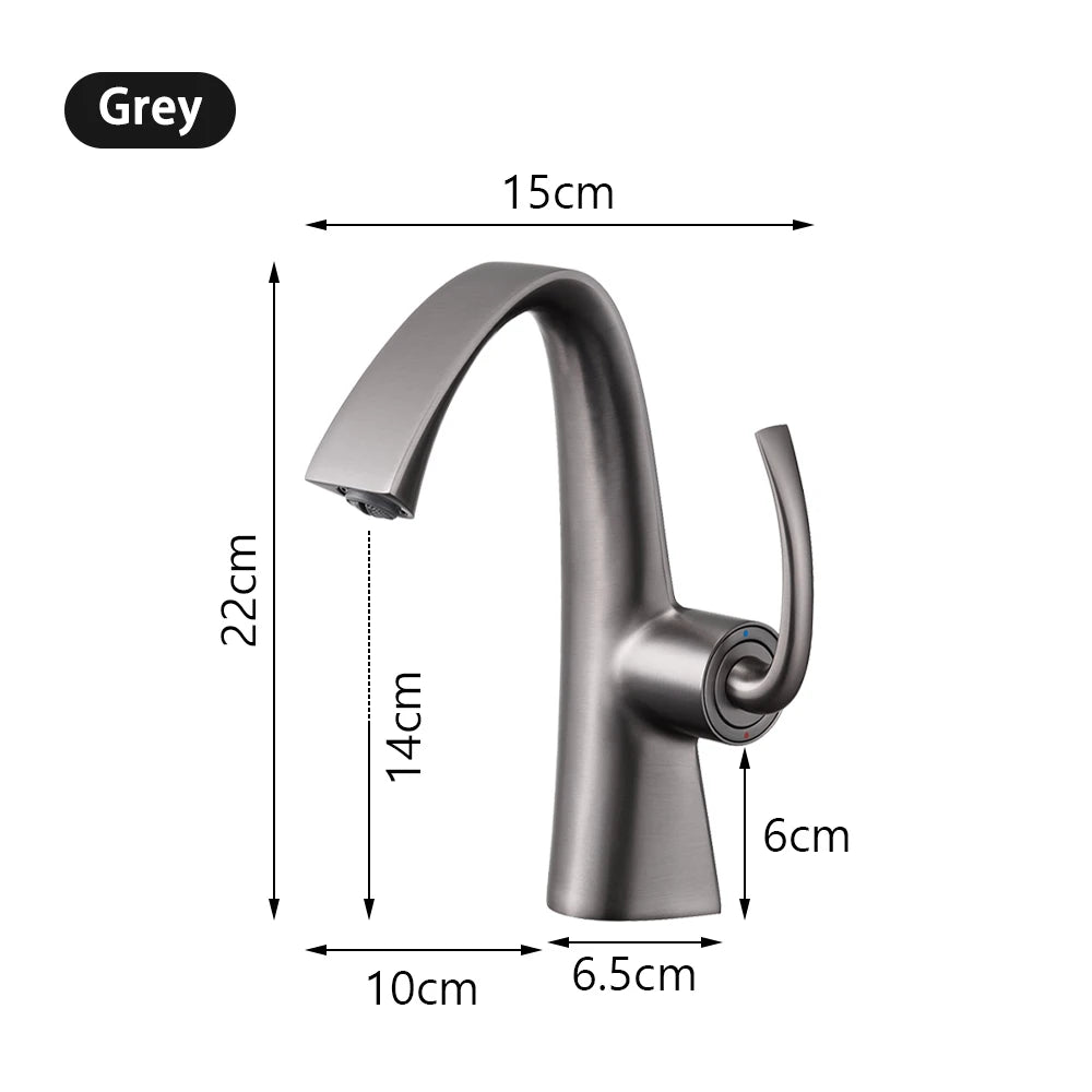 Modern Design Bathroom Sink Faucet Lever Hole Cold