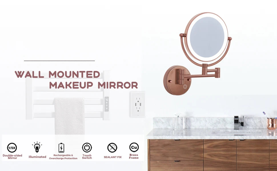 10x Magnifying Led Makeup Mirror Touch On Dual