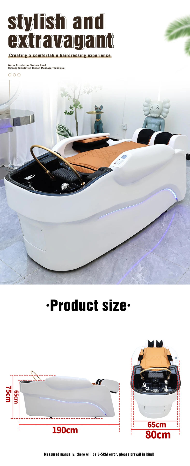 Barbershop Salon Furniture Ceramic Wash Basin Head Spa