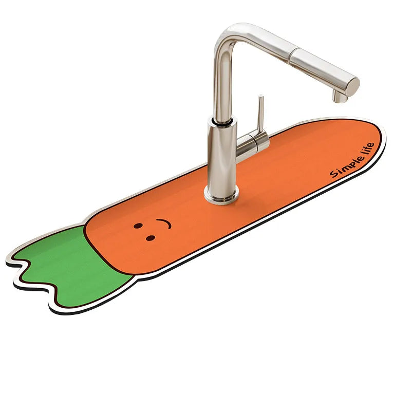 Sink Faucet Mat Drain Pad Absorbent Bathroom Splash