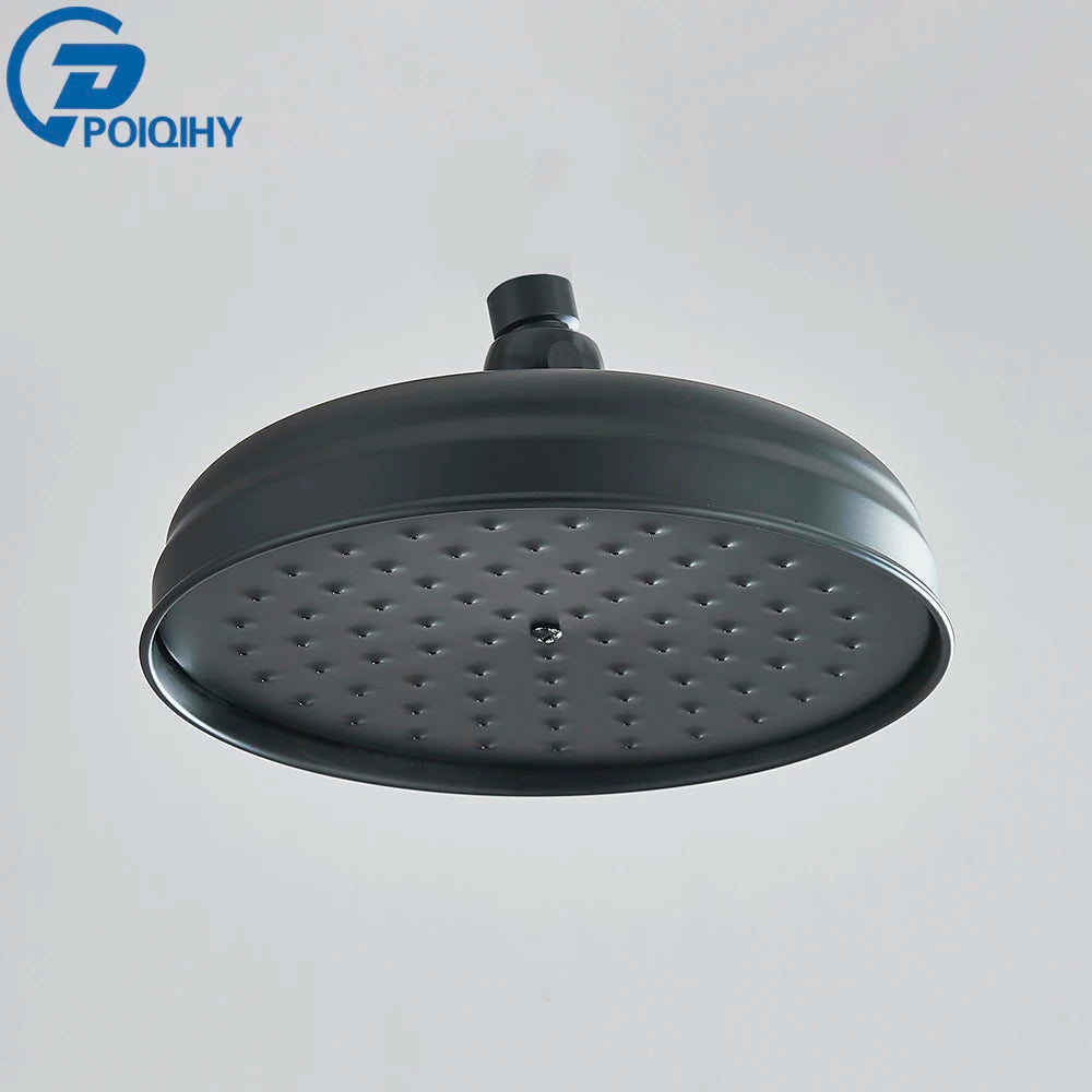 Poiqihy Brass Golden Rainfall Shower Head Shower Faucet