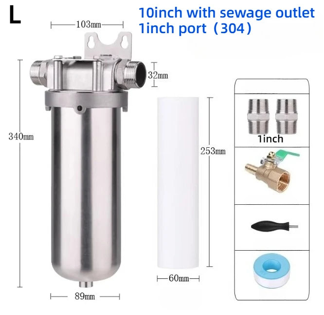 1pc 304/316 Stainless Steel Prefiler Water Filter Industrial